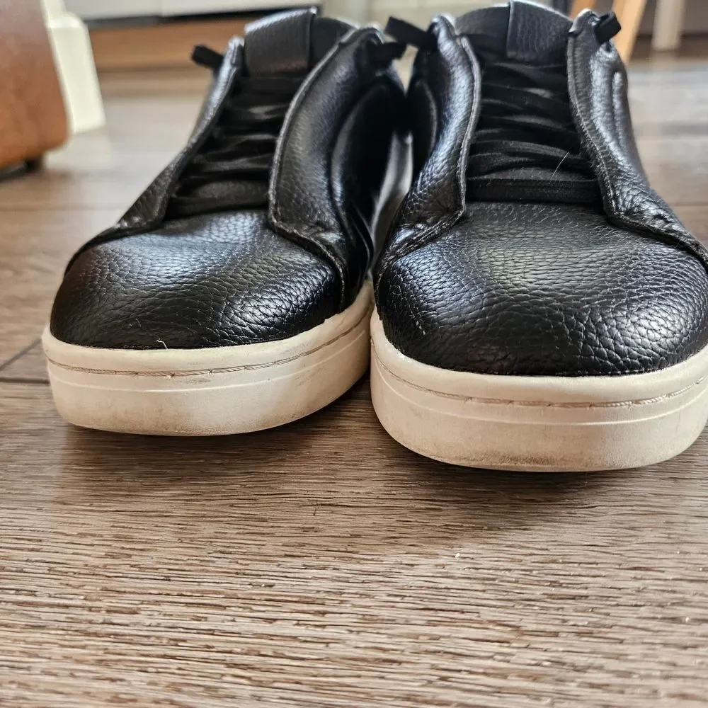 Zara Black Leather Euro Sneakers